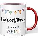 JUNIWORDS Tasse, Bester Kinovorführer der Welt, Rot (5706224)