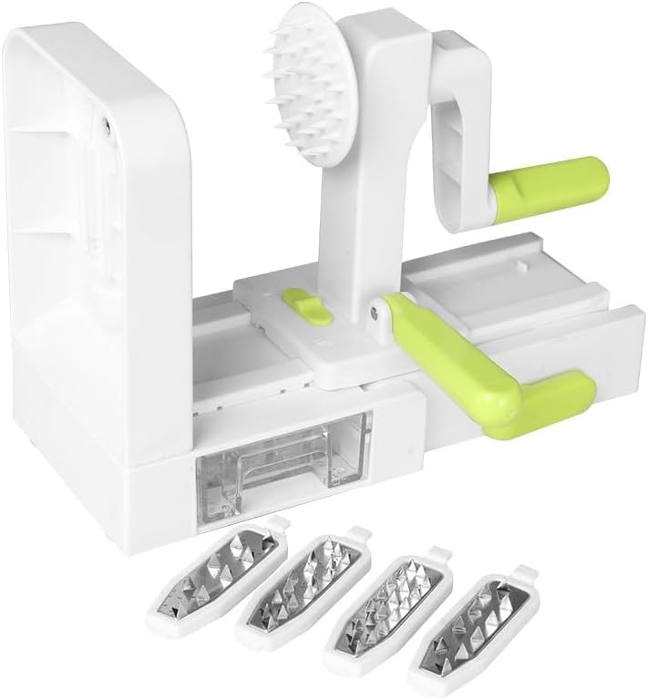 Spiral Vegetable Slicer Zucchini Cooking Tool Hand Crank Cutter ABS Fruit Chopper Folding Veggie Pasta Multipurpose 4 Blades