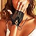 GEMILY Fingerless Mesh Tea Party Gloves Fashion Black Short Gloves for Women (Black, one size)