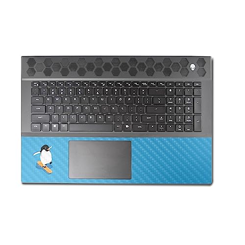 Image of MightySkins Carbon Fiber Skin Compatible With Alienware M18 R1 (2023) Full Wrap Kit - Skater Penguin | Protective Durable Textured Carbon Fiber Finish | Easy To Apply & Change Styles | Made in the USA