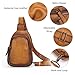NIUCUNZH Genuine Leather Sling Bag, Handmade Vintage Crossbody Shoulder Bags Small Travel Pack for Women and Men Brown