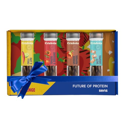 Originelle SENS Essbare Insekten Snack für Menschen, Geröstete Grillen Protein Snack, Crunchy Party Mix, Insektennahrung Probierset, Party Challenge Geschenkidee