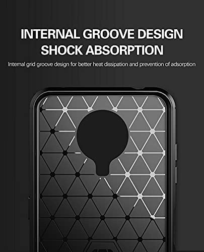 Image of NPRC Hybrid Ultra Slim Protective Case TPU Non-Slip Carbon Fiber Texture Shockproof Case Cover for Nokia G20 - Blue