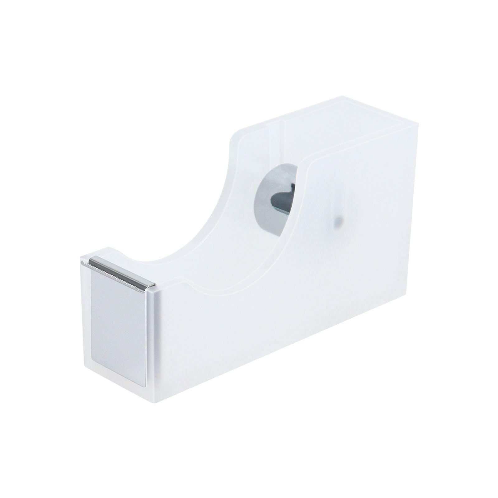 Multibey Clear Acrylic Rainbow 1 Inch Core Desktop Adhesive Tape Dispenser Cutter with Tape Office School Gift Idea (White)