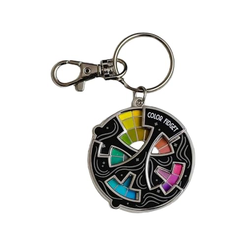 Color Fidget Enamel Pin, Spinning Color Fidget Wheel Brooch Anxiety Relief Badge Keychain Creative Gift Accessories