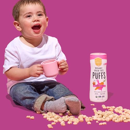 Image of Serenity Kids Organic Baby Food Puffs, No Added Sugar, Grain Free, 1.5 Oz | Savory Not Sweet, Skip Rice & Wheat, Veggie & Legume Blend, Organic Olive Oil, Organic Toddler Snacks, For Toddlers 1-3