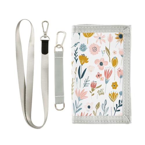 ALAZA Kids Wallets for Boys Girls Toddler Trifold Wallet Children Small Fresh Flower with Zipper Coin Pocket