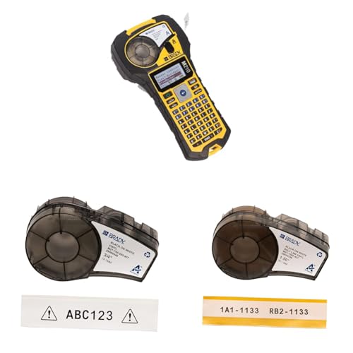 Image of Brady M210 Portable Label Printer & Authentic (M21-750-595-WT) All-Weather Vinyl Label & Authentic (M21-1500-427) Self-Laminating Wire Wrap