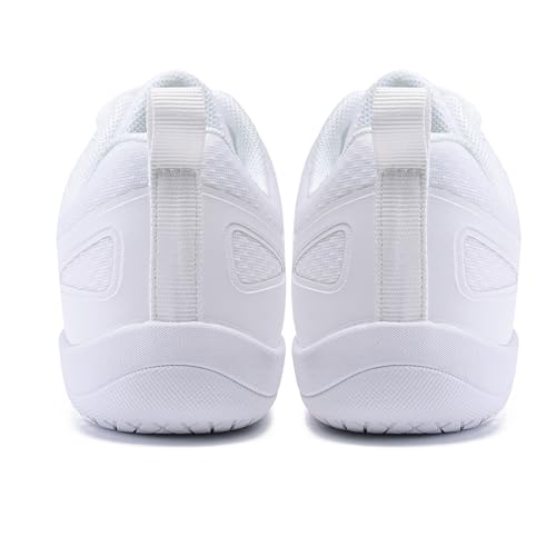 Image of White Cheer Shoes for Girls Womens Cheer Shoes Youth Girls Cheerleading Shoes Competition Gear Dance Tennis Sports Training Athletic Comfortable Flats Breathable Soft Kids Cheer Sneakers