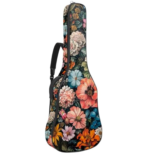 Sac vintage floral pour guitare acoustique 106 cm et classique