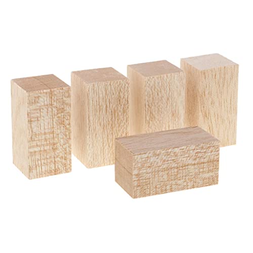 Nishiyuenyi Balsa Blocks DIY Modelling Craft Working Materials 5pcs, 30x30x80mm