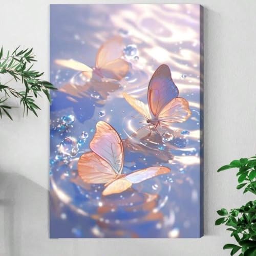 Toile murale papillon 70x100 cm pour habiller un grand mur vide