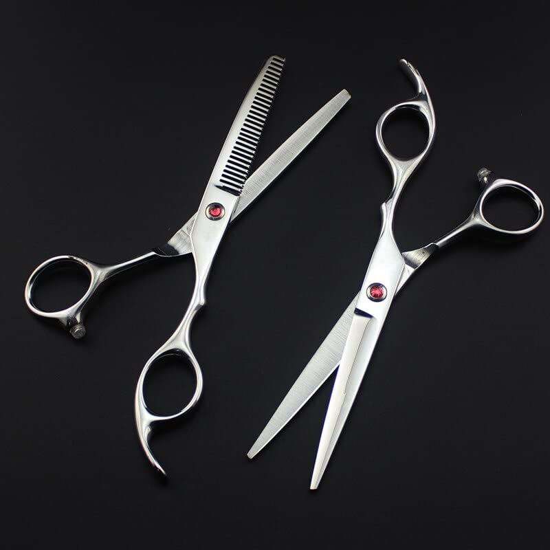 Haarschneideschere, 6 Zoll Professionelle 440C Haarschneideschere Set Schneiden Friseur Haarschnitt Schere Effilierschere Friseurschere,