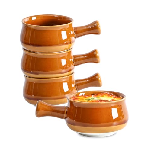 vicrays French Onion Soup Bowls With Handles, 26 Ounce for