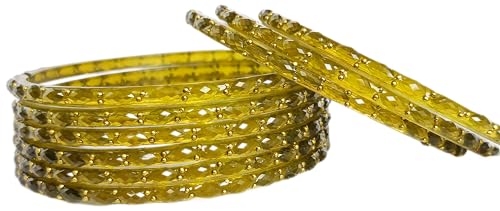 Image of JPS Plain and Glossy Finished Raindrop Glass Bangles Set for Women & Girls | Traditional Ethnic Chudi for Wedding, Party & Regular- Set of 12 Pcs of One Colour | Wedding Special