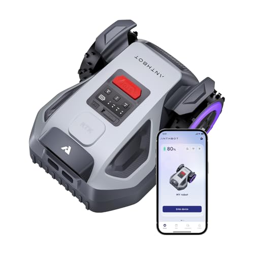 ANTHBOT M9 Robot Lawn Mower 1/4 Acre, Dual Vision+Full-Band RTK Robotic Lawnmower, No Perimeter Wire, App Control Obstacle Avoidance, 45% Slope, Cutting Height, Multi-Zone Mapping