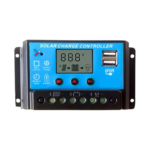 Régulateur solaire 12V 20A avec prises USB idéal pour l'autonomie en van et camping