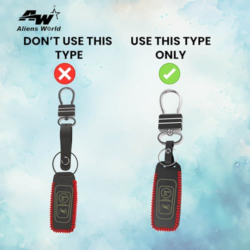 Image of Leather Key Cover Compatible for Honda Activa iSmart 6G (Black)
