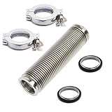 QMINOX KF40 Vacuum Hose Kit, 2-Pack 200mm SS304 Bellows with NW40 Flanges, 2 Clamps, 2 Rings, 2 FKM O-Rings for Vacuum System