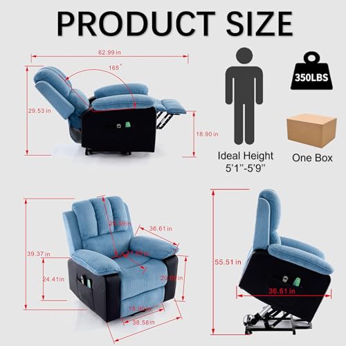 Sillón de lino con elevador y masaje ajustable miniatura 2