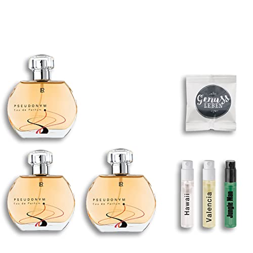 Preisvergleich Produktbild 3x LR Pseudonym 50ml mit gratis Duftprobe und Genussleben Fruchtgummi