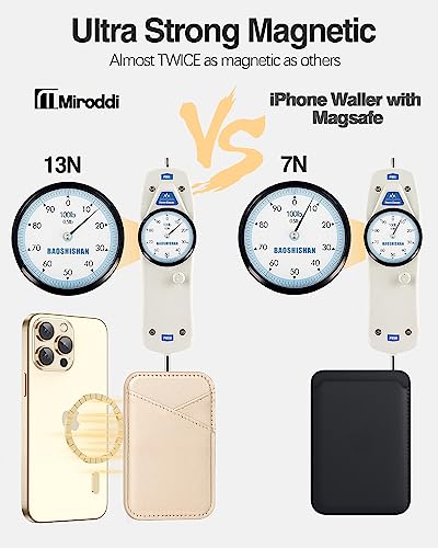 Image of Miroddi for MagSafe Wallet, Strongest Magnetic Card Holder for iPhone 17 /16 /15 /14 /13 /12 Series, Ultra-Thin Leather Magnetic Phone Wallet with 2 Card Slots, RFID Blocking, No More Falling, Gold