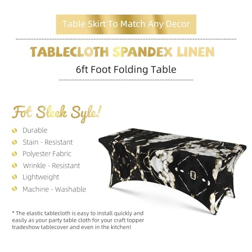 Nappe de table marbre extensible 1,8m pour décoration mariage - 6