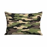 Mugod Home Decor Pillow Cases Green Brown Camouflage,Standard Throw Cushion Cover for Bed Couch Sofa Office Decor 20x30 Inches