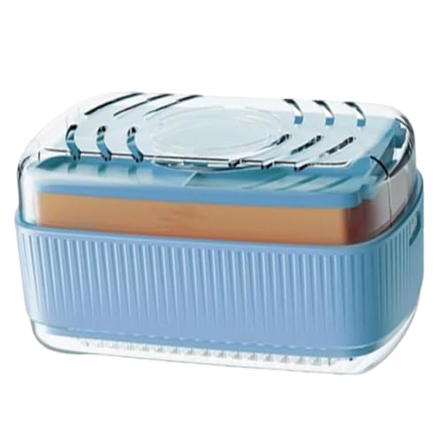 Soap Holder, Soap Case Shower with Lid, Leakproof Dispenser Box, Foaming Storage Container, Drainage Brush Bathroom Accessories for Gym Vacation Traveling Camping Use, ABS