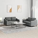 Complete 2-piece set includes two comfortable two-seater sofas with high-density foam padding and four decorative cushions, creating a coordinated living room furniture solution