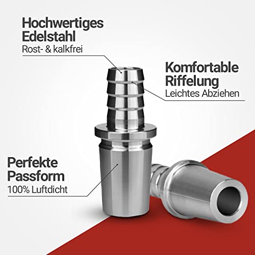 Shisha-Schlauchadapter Silber 18/8 Schliff Schlauchadapter aus rostfreiem Edelstahl - Universal für jede Shisha mit 18/8… – Bild 4