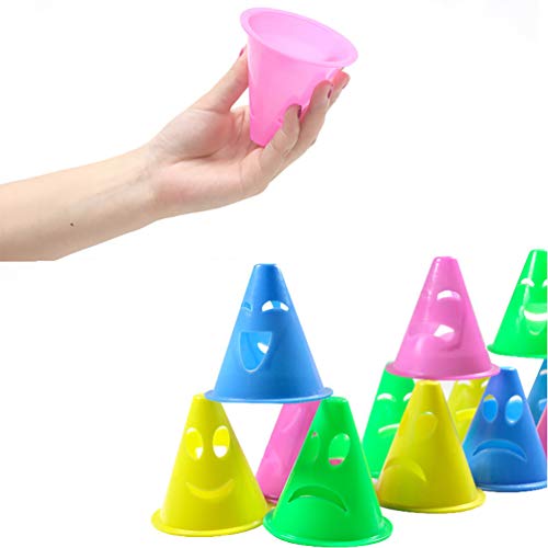 VALICLUD Cones de Slalom de Plástico 24 Peças à Prova de Vento Cones de Treinamento Esportivo Cones