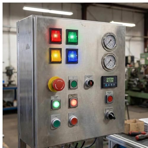 Image of Heavy-Duty AC 16A 250V 4 Pin Welding Machine Power Switch, Electric Heater Switch With Indicator Light On-Off Rectangle Rocker Switch DPDT Red Indicator Light 4 Pin big Rocker Switch (2, RED)
