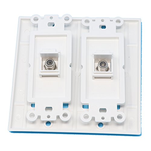 RiteAV - 2 Port Coax Cable TV- F-Type - Dual Gang Wall Plate - Thumbnail 2