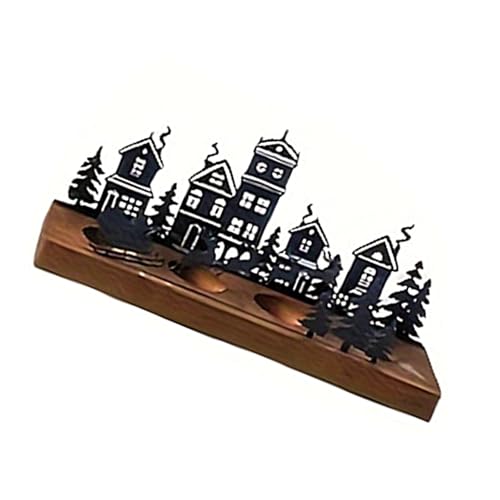 MOMOJIA Elegant Tealight Holder in Wood and Metal Christmas Centerpieces Advents Arrangement