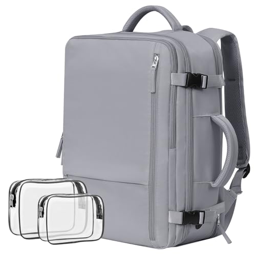 Getravel Large Travel Backpack, Carry On Backpack for Men Women, 17 Inch Laptop Backpack,40L Waterproof Backpack Airline Approved, Person Item Bag (Dark grey)