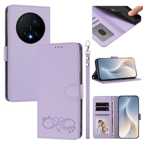 Jiajihua Cover Compatible with Honor Magic8 Pro Phone Case【Card Cash Slot Wallet Design Flip Kickstand Drop Protection】 Purple