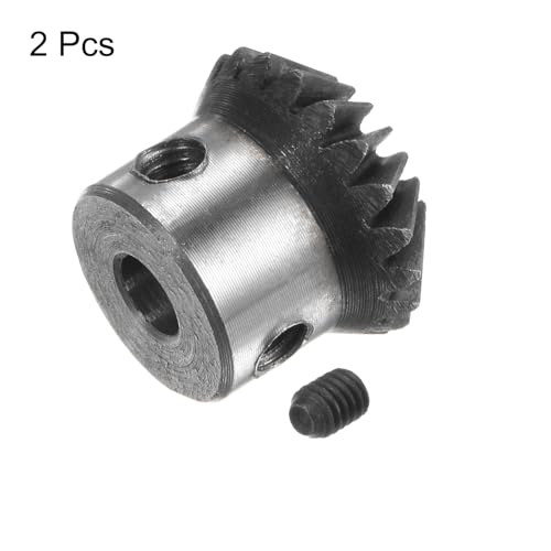 Image of HARFINGTON 2pcs Bevel Gear 1M 20 Teeth 6mm Shaft Hole 1:1 Tapered Bevel Pinion Gear 45# Steel 1 Module 90 Degree Steering Gear, for Hardware Mechanical Rotation