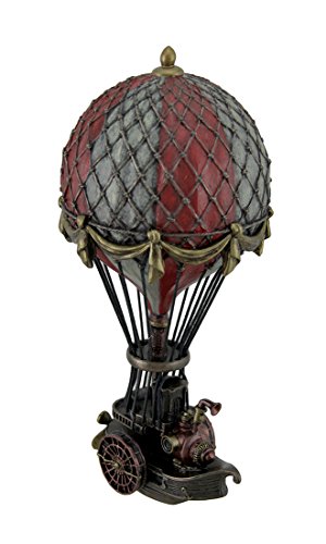 Estatua Pintada a Mano Globo Aerostático Steampunk miniatura 3