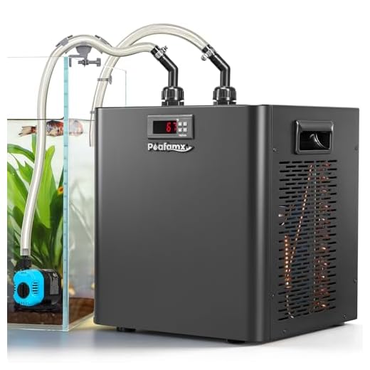 Poafamx Aquarium Chiller 79Gal 1/3 HP Water Chiller for Hydroponics System Home Use Axolotl Fish Coral Shrimp 110V with Pump and Pipe