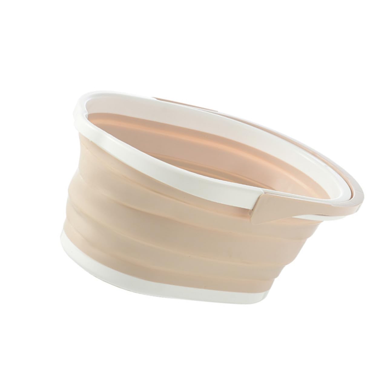 Secchio Pieghevole per Straccio in Plastica Pp Beige, Portatile | Piastrelle e Parquet, Secchio Lavabile a Uso Aziendale, Accessorio per Pulizia Pavimenti