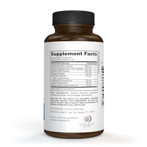 COHALA WELLNESS The Cleanse - 15 Day Prebiotics Colon Cleanser & Detox Fiber Supplement Natural Laxatives MCT Oil Keto - 30 Capsules - Image 3
