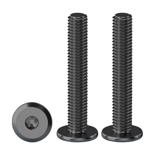 Drenky Furniture Hex Bolts 304 Stainless Steel Hex Head Bolts 20 Pack M5 X 40mm Black Machine Screws M5 Hexagon Furniture Bolts For Bed & Wood Furniture