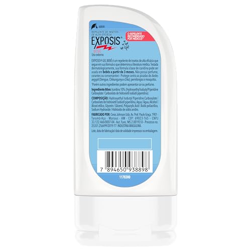 Exposis Bebe, Repelente de Mosquitos com Icaridina, Gel, Até 6h de Proteção, Alta eficácia, A partir