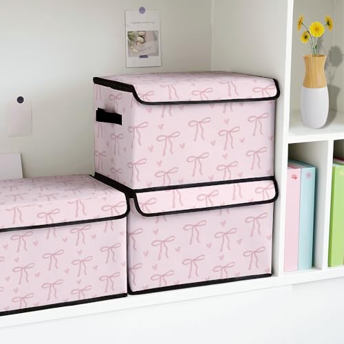 Image of Stackable Clothes Storage Bins with Lids 3 Pack | Closet Organizers Fabric Box for Home and Office,Blanket Clothes Organizers,Under Bed Storage Containers