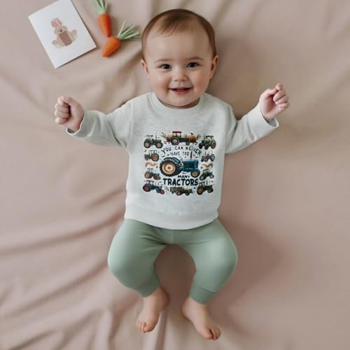 Fernvia Toddler Baby Boy Fall Winter Clothes Tractors Print Long Sleeve Sweatshirt Tops & Solid Pant Outfit Set 6M-5T3