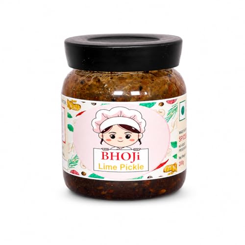 BHOJi Homemade Lime Pickle (500g) | Sun-Dried Traditional Nimbu Achar | Oil-Free | No Preservatives | Authentic Indian Taste