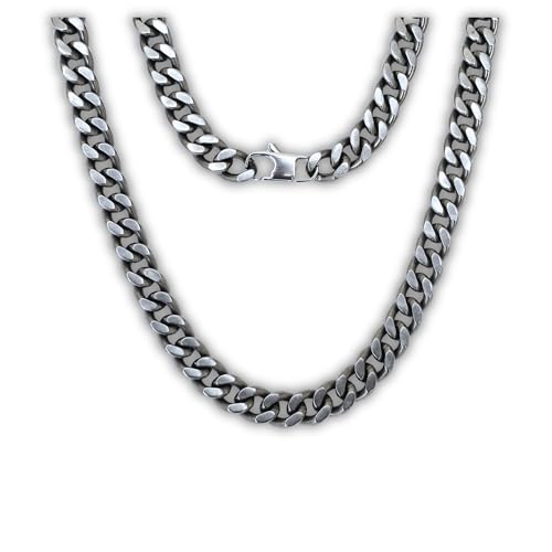 Collier en titane pur 100% chaîne gourmette homme robuste hypoallergénique
