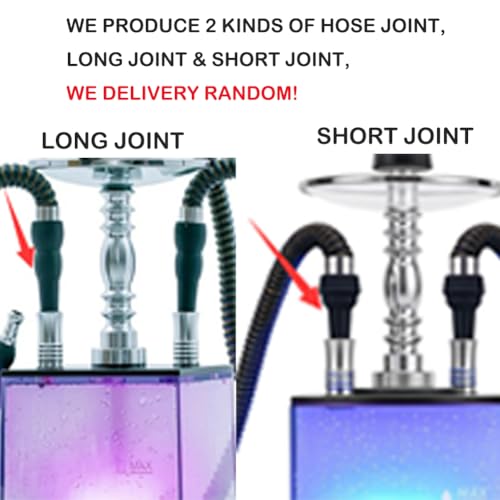 2 Hose Hookah Set with Travel Case Cleaning Brush, ASANMA Micro Cube Acrylic Hookah with Silicone Bowl Coal Tongs Magical Remote LED Light for Better Shisha Narguile Smoking - Thumbnail 7