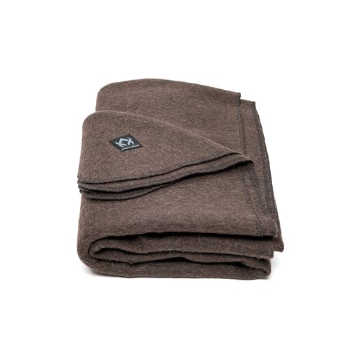Image of Arcturus Military Wool Blanket - 4.5 lbs, Warm, Thick, Washable, Large 64 inch x 88 inch - Great for Camping, Outdoors, Sporting Events, and Survival Kits (Chocolate)